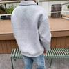 Herr Retro Cardigan Hoodie med Dubbel Dragkedja - Casual, Lös Passform för Vår & Höst.