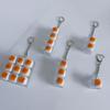 Caramel Bread Stress Relief Keyboard Keychain Button Light Keycap Backpack Pendant For Student Office Adult Accessory 1Pc