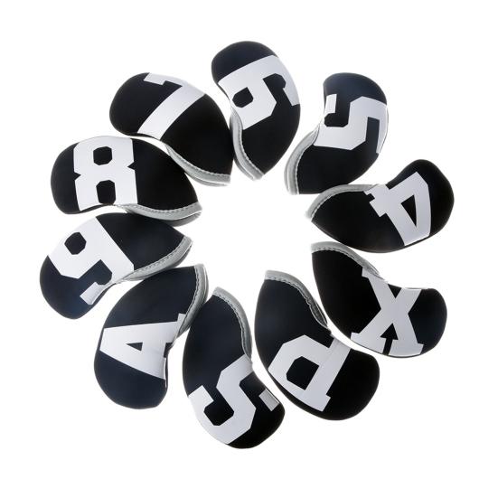 10Pcs Golf Iron Club Cover Sets, Waterproof Neoprene Golf Club Headcover, Number Golf Wedge Protection Covers, Golf Accessories
