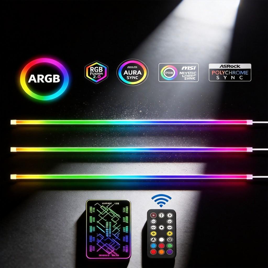 Rgb Gaming Pc Case Lighting Strip With 5v Three Pins For Dynamic Color Effects