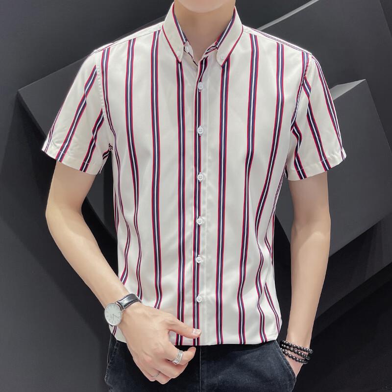 Men's Casual Striped Half-Sleeve Shirt