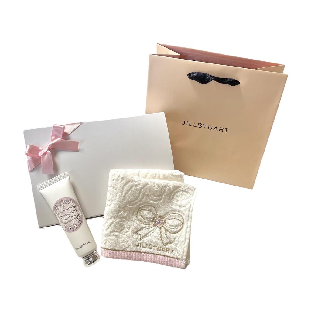 JILL STUART NEW Renewal Gift Set Hand Cream & Handkerchief (White, 30ml)