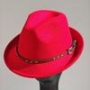Felt Panama Fedora Hat Short Brim Trilby Flat Hat For Men Women Homburg Church Jazz Hat Adjustable