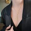 Tassel Necklace Temperament Sweater Chain V-shaped Long Pendant, Simple and Versatile Collarbone Chain Necklace