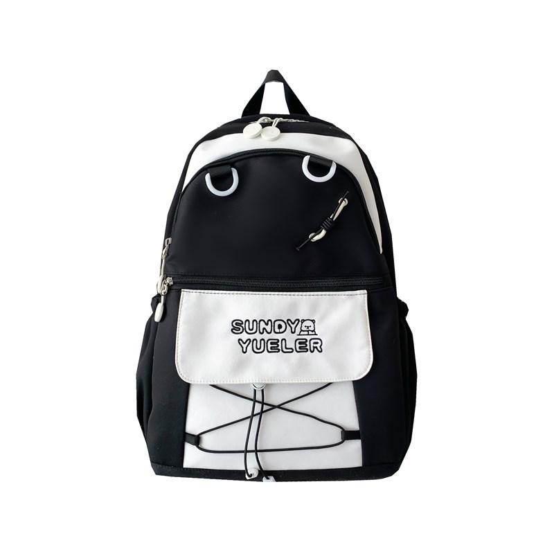 New School Bags for Junior and Senior High School Students Fresh and Sweet Backpack for Women Large Capacity College Students Casual Contrast Backpack