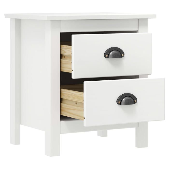 VidaXL Table de chevet Hill Blanc 46x35x49,5 cm Bois de pin solide 288904