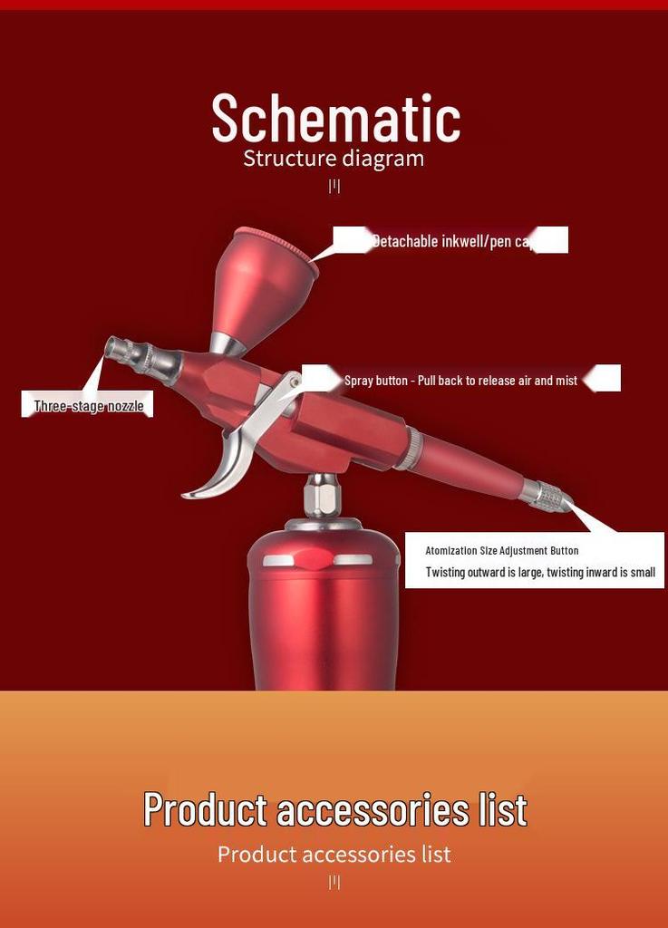 Electric Rechargeable Airbrush for Models, Makeup, Nail Art, Crafts, Hair, Cake, Furniture Repair.