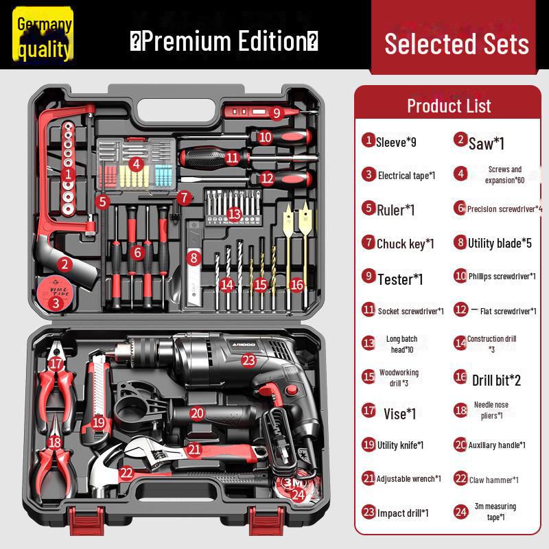 High-Power Dual-Function Electric Drill & Hammer for Household Use
