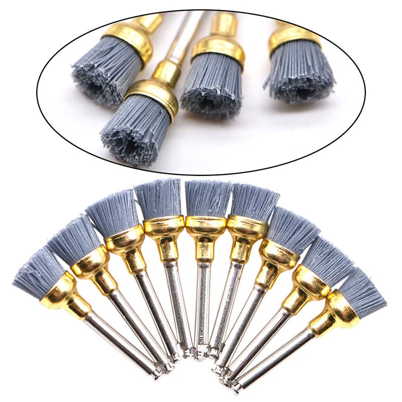 Brosse de polissage dentaire, 10 pièces, brosses de prophylaxie en carbure de silicium, tête de bol
