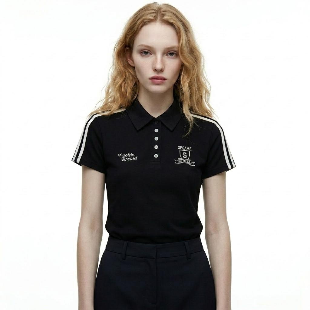 Curve-Enhancing Sesame Street Ladies’ Casual Top M чёрный