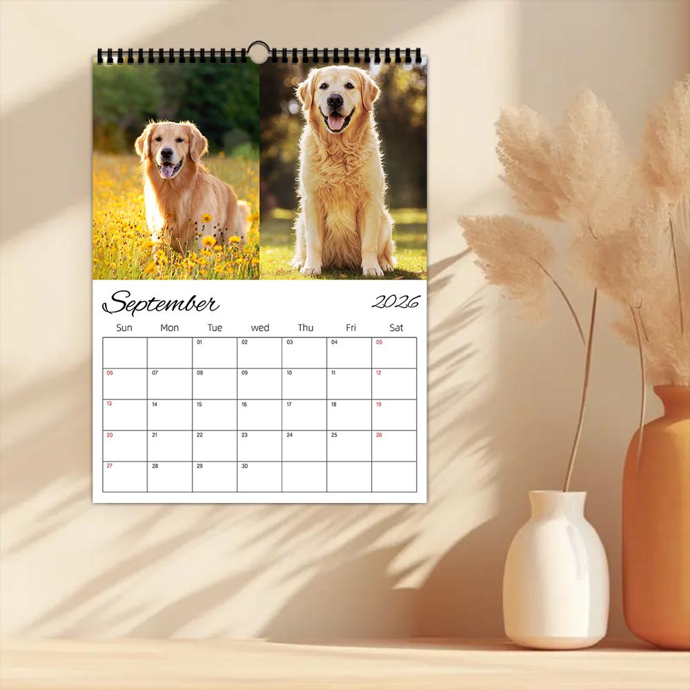 1pc Cute Puppy Wall Calendar - Pet Dog Theme, 12 Different Designs, Suitable for Dog Lovers, Christmas and New Year Gifting