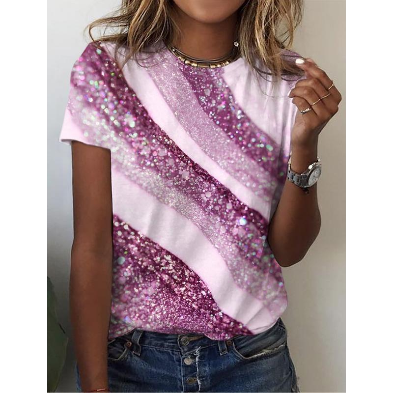 Summer Women's T shirt 3d Print Floral Graphics Tees Casual Short Sleeve Tops Fashion O-Neck t shirt for women Flower texture