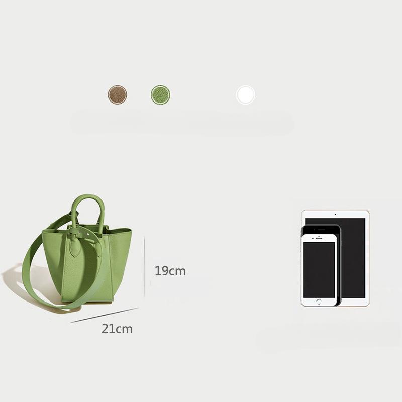 Leder Damen Tasche Flügeltasche Eimer Tasche Nische Exquisite Tragbare Vielseitige Messenger Gemüse Korb Tasche