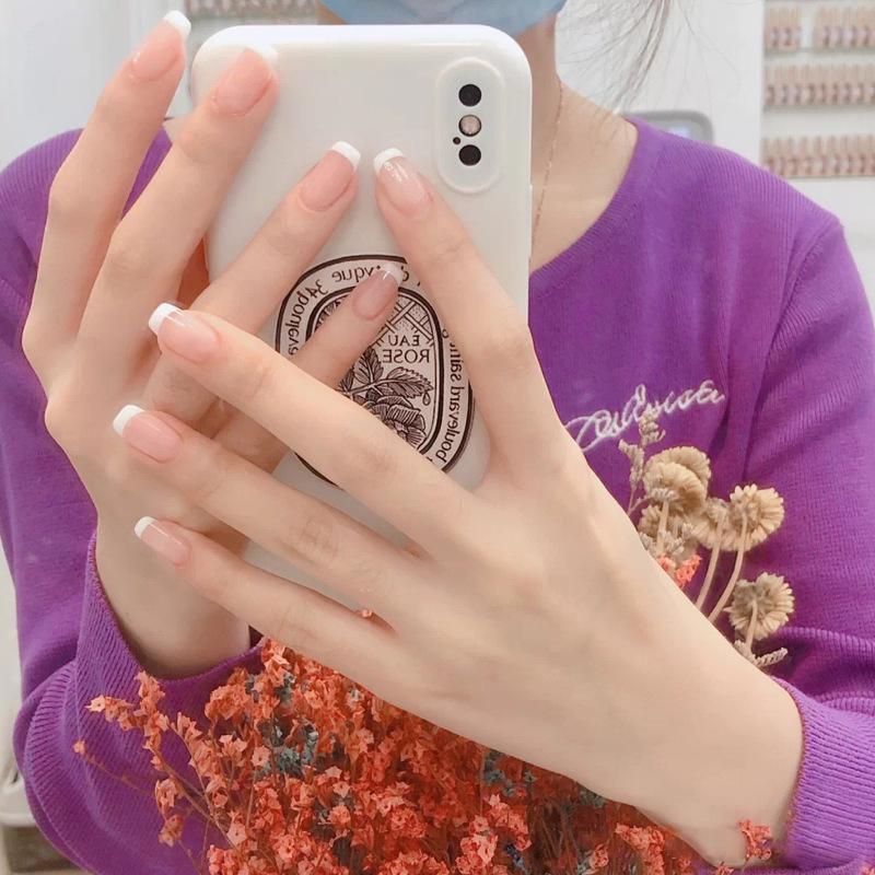 24Pcs Love Ballerina Press On Nails Set Full Cover Artificial Fake Nails Professional Adhesive Free False Nail Art