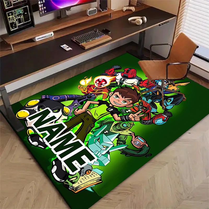 Custom Ben Mat Personalized Name, Polyester Washable Indoor Entryway Rug, Gift for Christmas, Easter, Thanksgiving Day