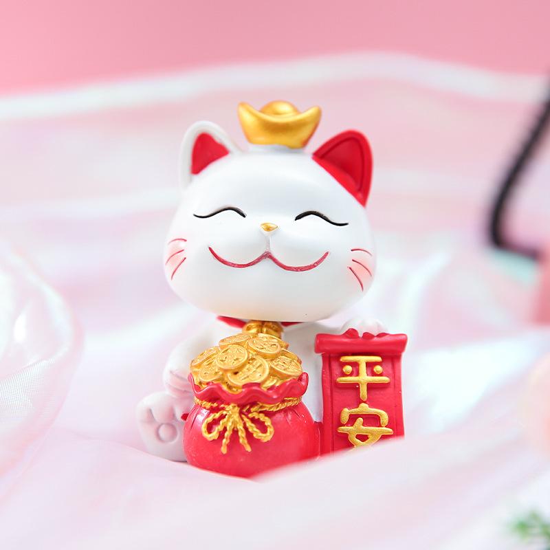 Festive Cat New Year Ornament - Creative Living Room Decoration & Entrance Craft Gift