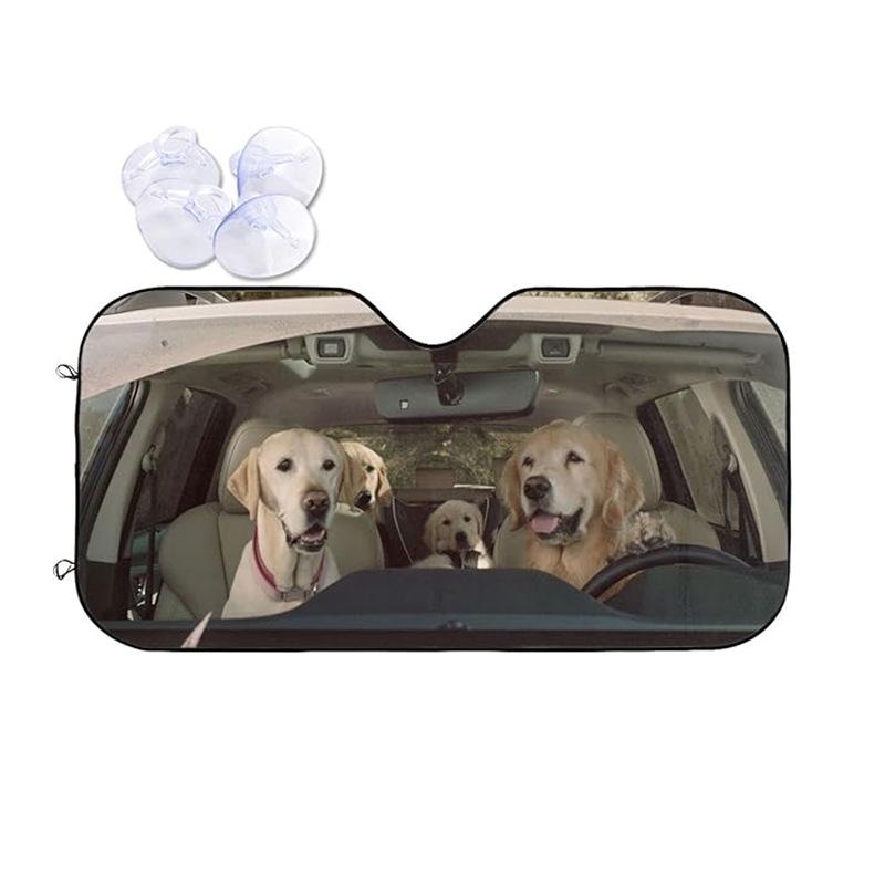 

Adorable Dog Print Insulated Car Sunshade - Universal Fit 130S Sunshade