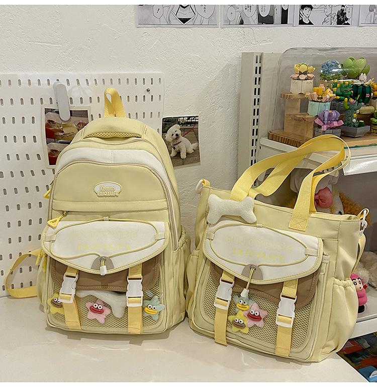 School Bag 2025 New Small Fresh High Value Simple Cute Versatile Large Capacity School Bag Casual Sweet Make-up Bag