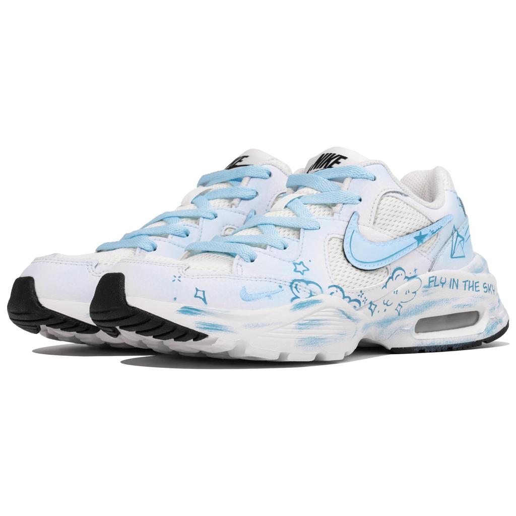 Nike Air Max Fusion Slip Resistant Abrasion Resistant Low top Running Shoes Unisex White Blue CJ1671-100(Team659-)
