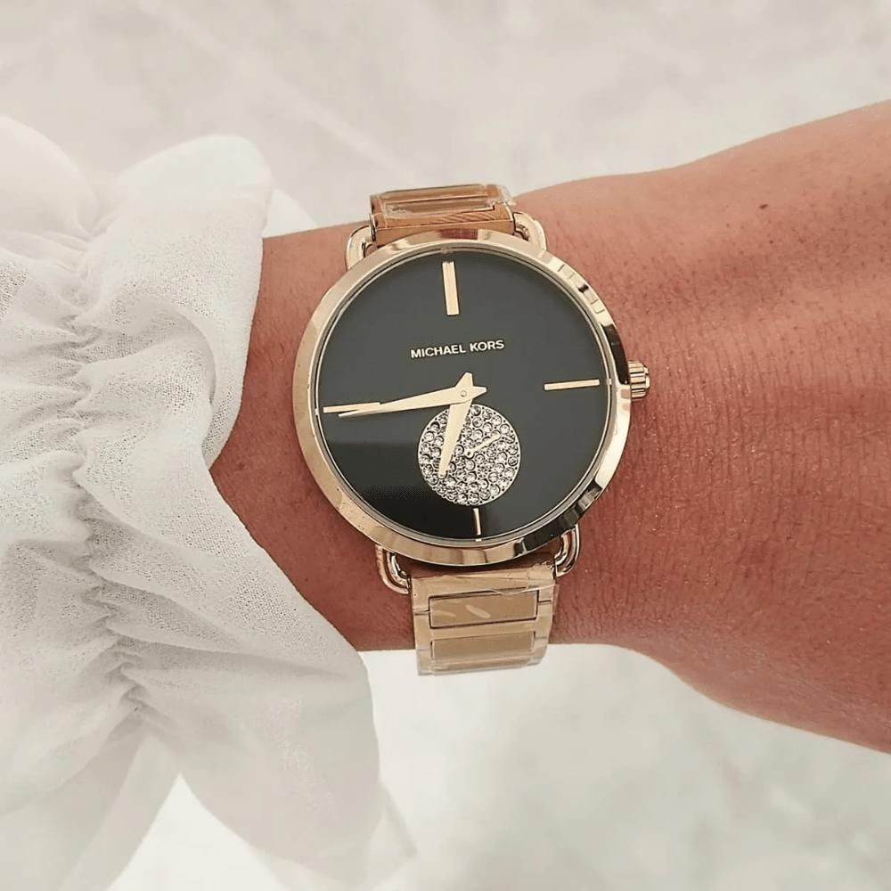 Michael Kors MK3788 Portia Czarna Tarcza Zegarek Damski