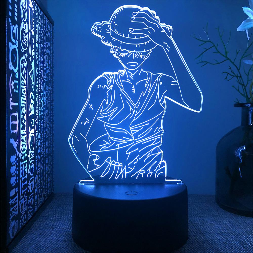 One Piece Figures Zoro Luffy Anime Sex Figurine LED Night Lights Action Figure 3D Lamp Color Changing Toys Doll Usopp Xmas Gifts