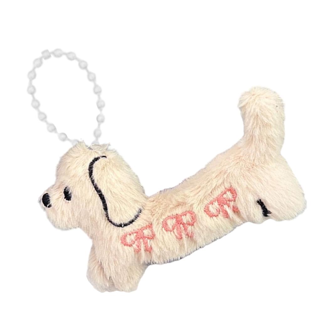 Dog Shaped Plush Keyring Soft Stuffed Animal Keychain Accessory Bag Decoration for Everyday Use Children Birthday Gift