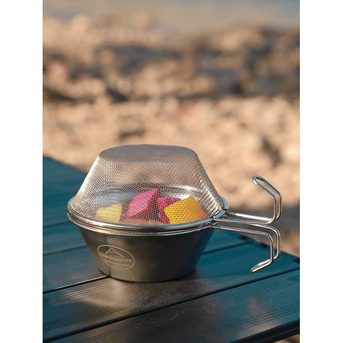 CAMPING MOON Sherazal Stacking Colander Set Stainless Steel 2-Piece S-213-2P Silver