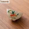 2pc/set Cream Ru Kiln Ceramic Teacup Hand-painted Pomegranate Cup Master Single Mug Taste Tea Bowl Chazhan Kung Fu Teaset 50ml
