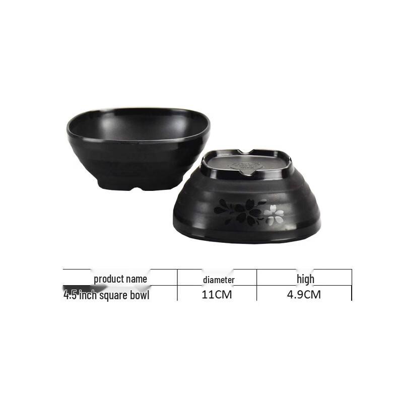 A5 Melamine Matte Black Restaurant Bowl
