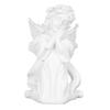 Resin Praying Angle Figurine White Prayer Girl Angle Ornament Hold Cheek Wings Cherubs Sculpture for Bookshelf Bedroom