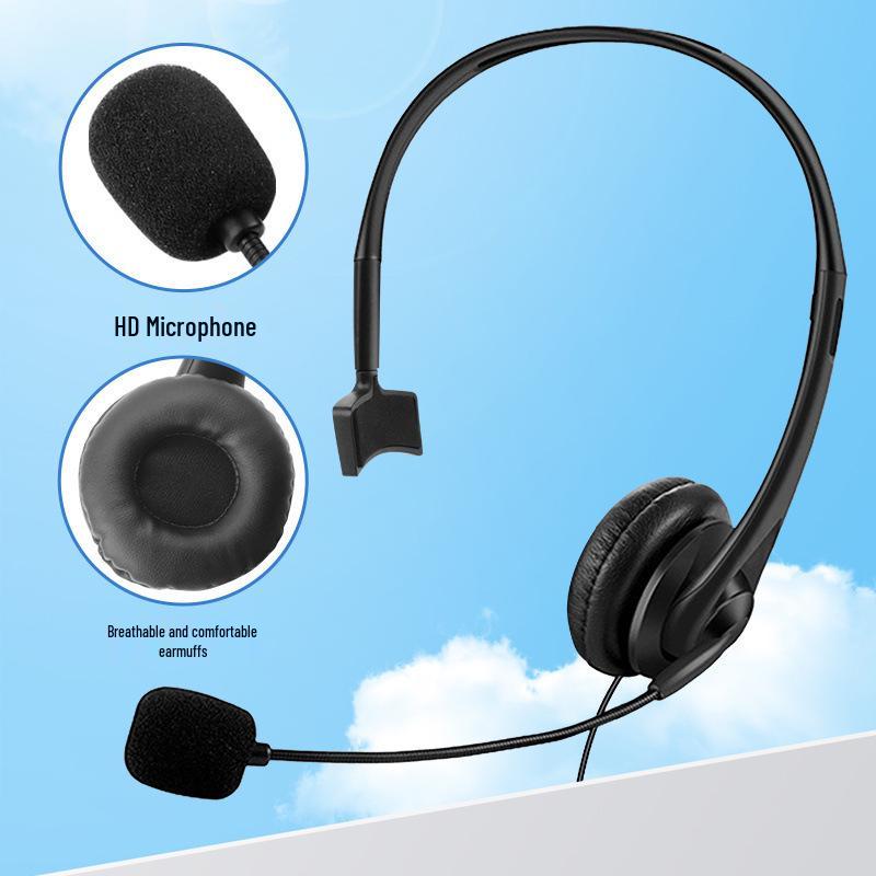 Single-Ear Wired USB Headset with Mic and Customizable Logo