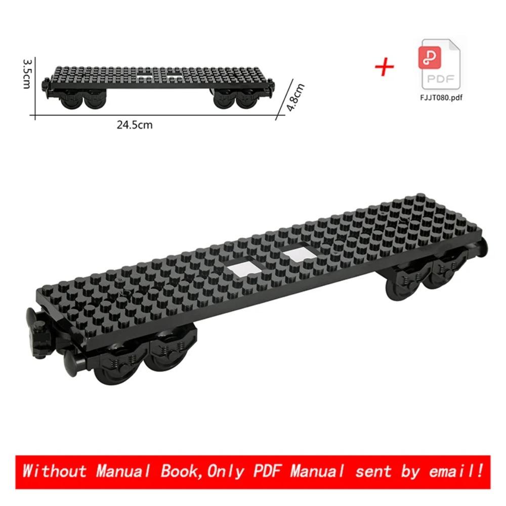 MOC City Kreative Idee Zug Baustein Flachbett mit beweglichen Rädern Federung Kompatibel Vielseitige Grundbausteine