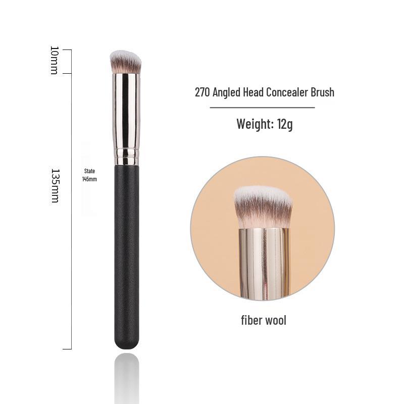 Cangzhou Makeup Brush Set: 170 Foundation Bullet Tip, 270 Concealer Base, 370 Seamless Soft Bristles, Angled Round Head.