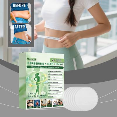Advanced Nano Microneedle Patch with Berberine and NAD 10-in-1 for Weight Management Skin Firming Liver Support and Metabolism Regulation 7 Pieces