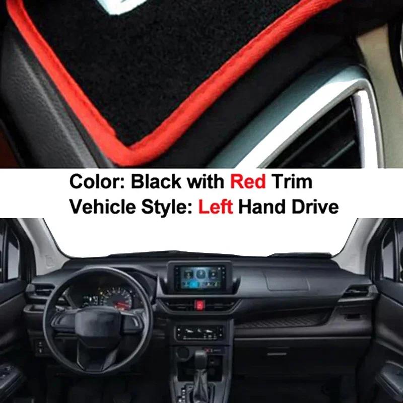 Car Auto Inner Dashboard Cover for Toyota Avanza Veloz 2024 Center Console Protector Carpet Dashmat Sun-shade Accessories Left-Red