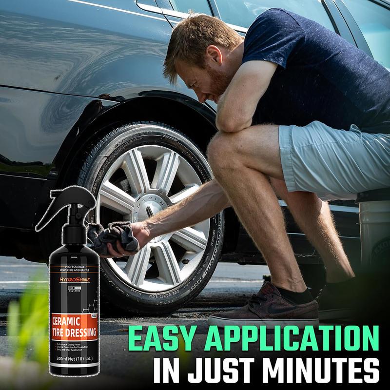 

Hydroshine Car Ceramic Tire Dressing Black Wet Look Tire Shine for Deep Glossy Finish for Protection Long-Lasting Shine Spray 50 ML