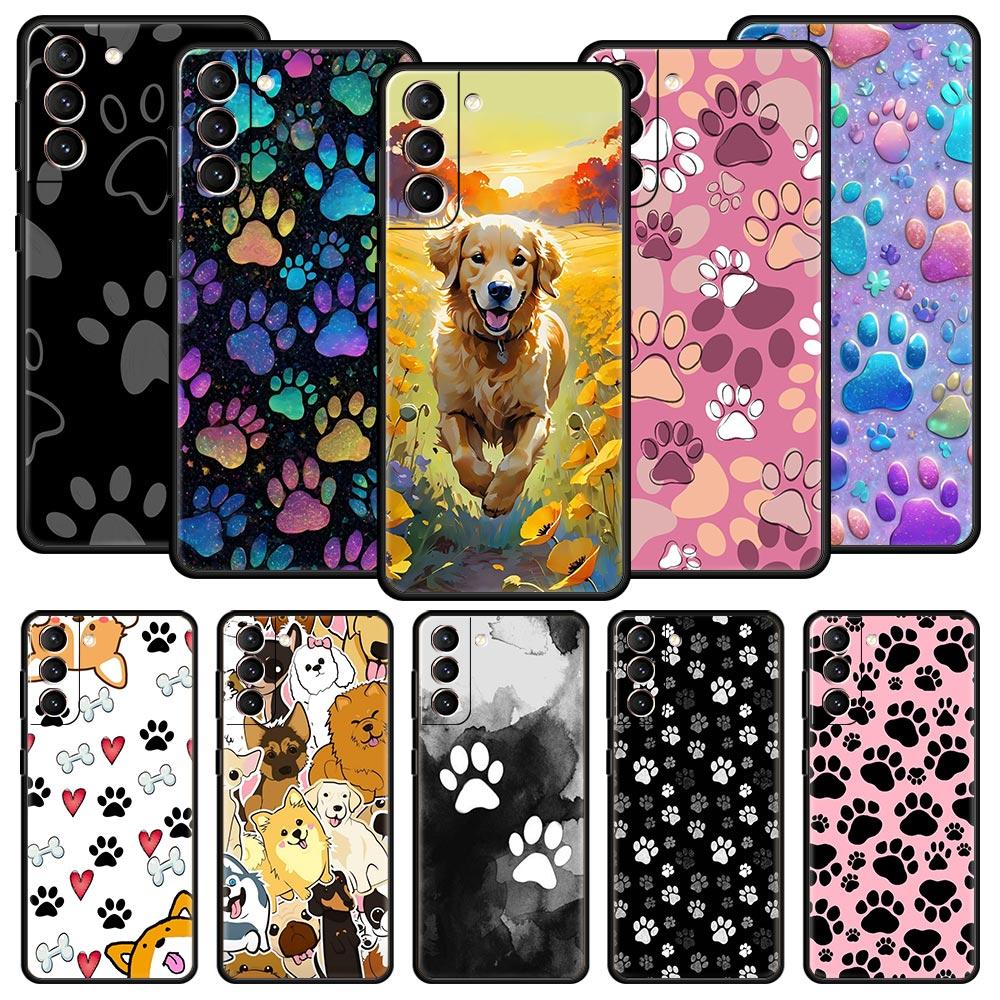 Dog Paw Phone Case For Samsung Galaxy S25 S24 S23 S22 S20 Ultra S21 FE 5G S10 Plus S10E Soft TPU Cover