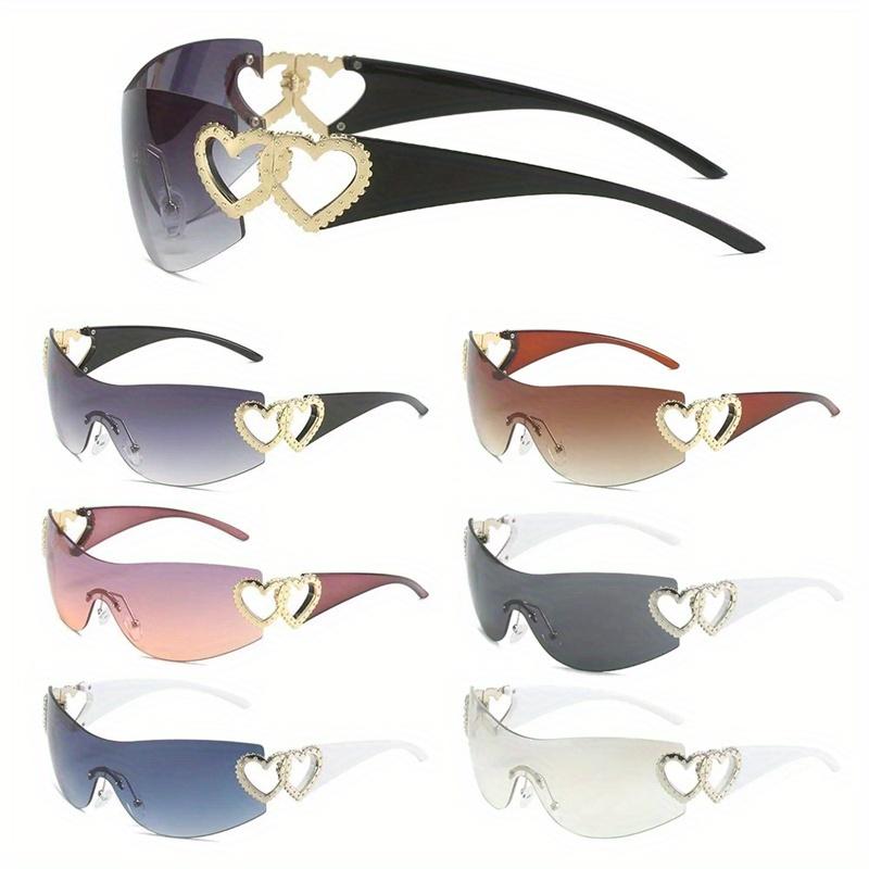 Lunettes de soleil sans monture à la mode Y2K pour hommes et femmes, lunettes de créateur de luxe personnalisées, lunettes de soleil une pièce