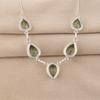 Green Amethyst Gemstone Silver Necklace 925 Sterling Silver Handmade Necklace For Women RN-1-12