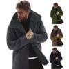 Herren Mantel Revers Langarm Einreiher Winterjacke mit Taschen Einfarbig Samtfutter Verdickt Herbst Winter Oberbekleidung