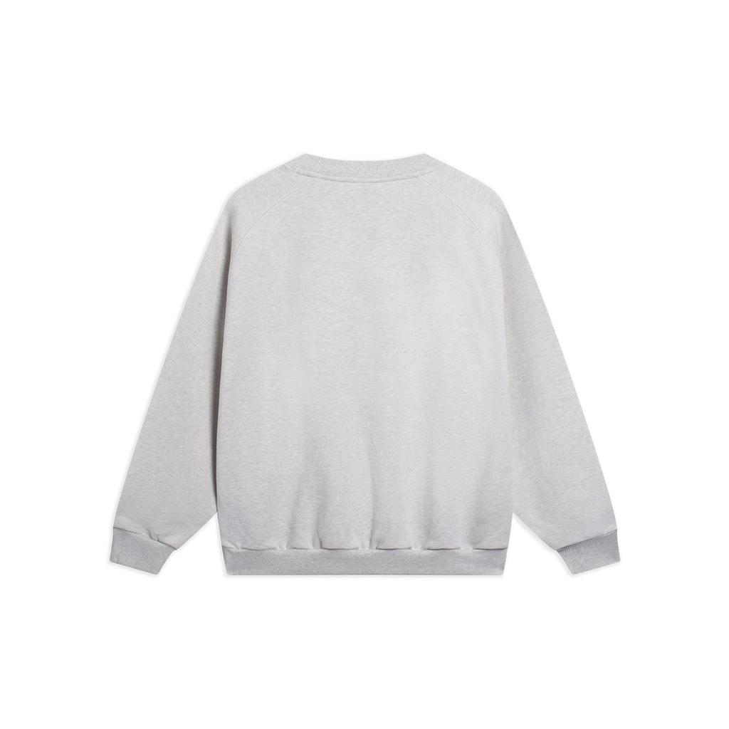 Li Ning Sweatshirts Unisex Heather Gray Tile Gray Crew Neck Moderate Regular AWDT237-1