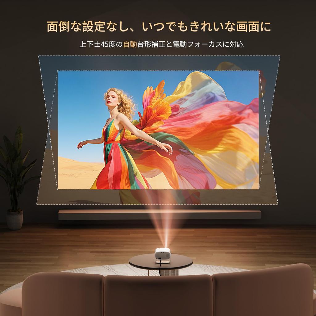 NX3 a compact home ceiling projector with karaoke 700 ANSI automatic keystone motorized and a retro White, 360° rotation, support, built-in