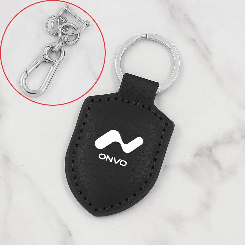 Carbon Fiber Texture Leather Keychain Pendant for Nio LeDao L60/L90 - Suitable for Men and Women