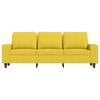 3 Seater Sofa Light Yellow 180 Cm Fabric