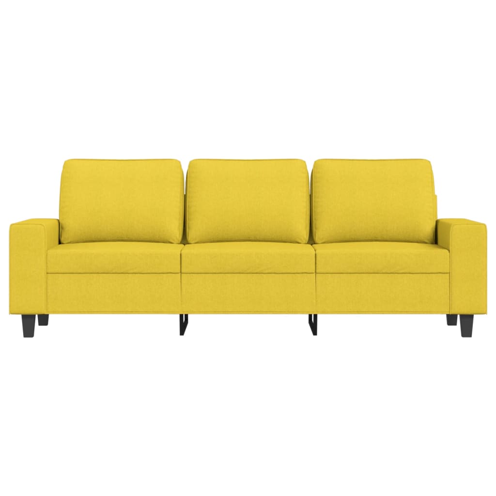 Vidaxl Sofa 3-Osobowa, Jasnożółta, 180 Cm, Tapicerowana Tkaniną