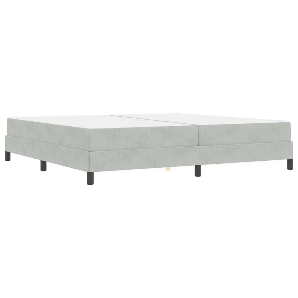 Box Spring Bed with Mattress Light Grey 200 x 200 cm Fabric