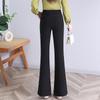 Women's High-Waist Black Flared Pants - Slim Spring/Autumn Style (2025) for Petite Sizes