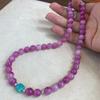 8M Rose Red Tourmaline Round Bead Necklace With Old Mine Tianhe Stone Women'S Chinese Niche Beaded Collarbone Chain
