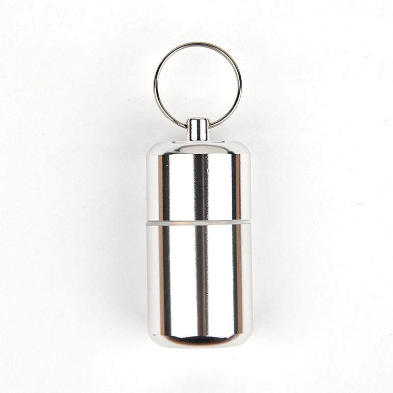 

Портативный контейнер для таблеток Мини алюминиевый футляр для таблеток Бутылка для переноски Чехол Брелок серебряный