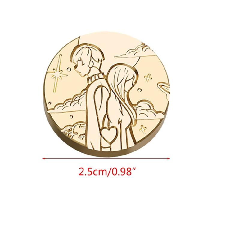 Round Wax Seal Stamp Head for Scrapbooking, Party Invitations Gift Packing Decor